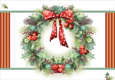 Wreath with Polka Dot Bow Box of 18 Christmas Cards by Designer Greetings