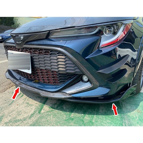 Painted + Carbon For Toyota Auris Corolla 5DR V Style Front Bumper Lip Spoiler - Picture 5 of 11