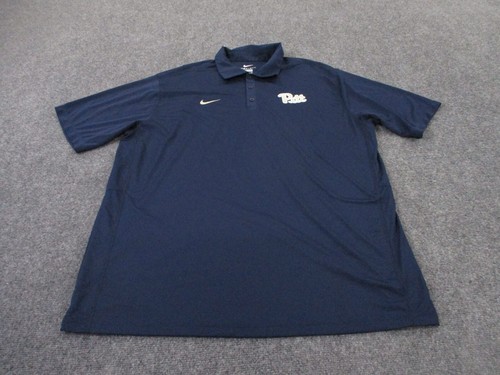 Pitt Panthers Shirt Mens XL Blue Polo Nike Dri Fit Football Sports Golf Adult