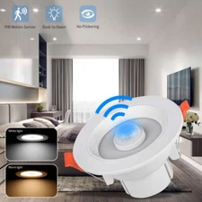 3W 5W 7W 9W Round Recessed LED CeilingLight PIR Motion Sensor Spot Light 85-265V