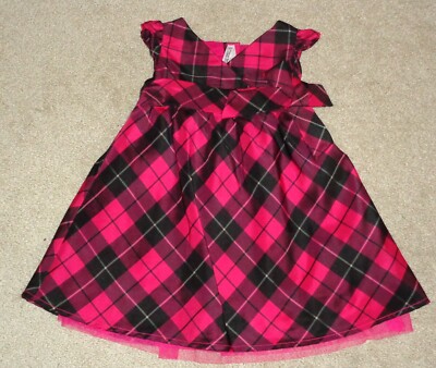 old navy pink plaid dress Old Navy S Petite Mini Dress Plaid Pink Square Neck Boho Fit & Flare Ruffle