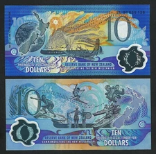 New Zealand 10 Dollars 2000, VF+, Polymer, P-190a