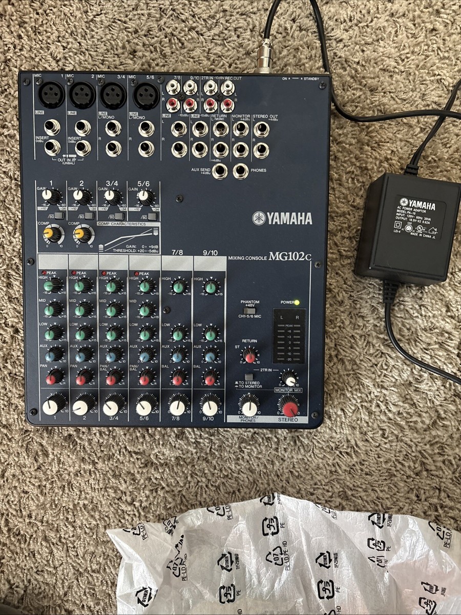 yamaha mg102c アダプターミキサー 中古品 Yamaha MG102C 10 Channel Input Stereo Mixer for sale online
