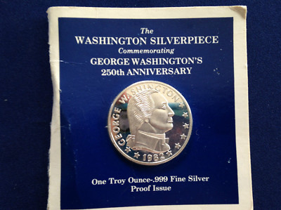 1982 Columbia Mint Washington Silverpiece Proof Silver Art Medal