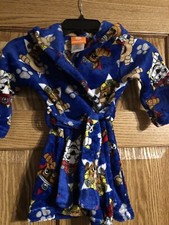 Boys Paw Patrol Hooded Plush Bath Robe Size 2T
