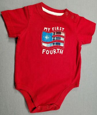 Baby Boy Jumping Beans 9 Month My First 4Th Flag Bodysuit