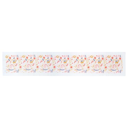 FABRIC CHRISTMAS TABLE CLOTH RUNNER linen decorations reindeer candy cane theme - Picture 2 of 4