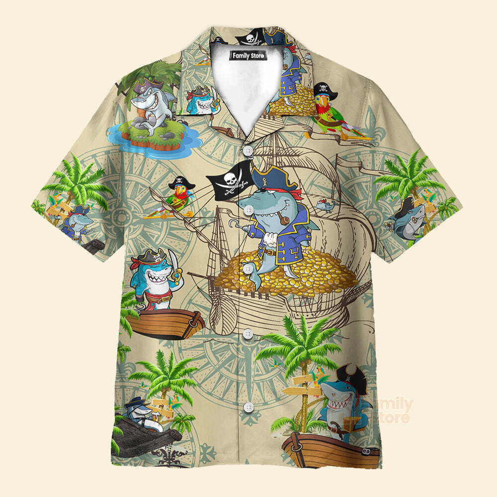 Shark Amazing Pirate Hawaiian Shirt for Men – US Size Summer Style New