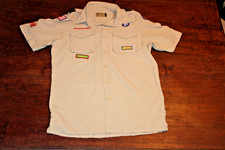 Boy Scouts of America BSA Men's Shirt Tan Small Vented Poly Microfiber Very Soft