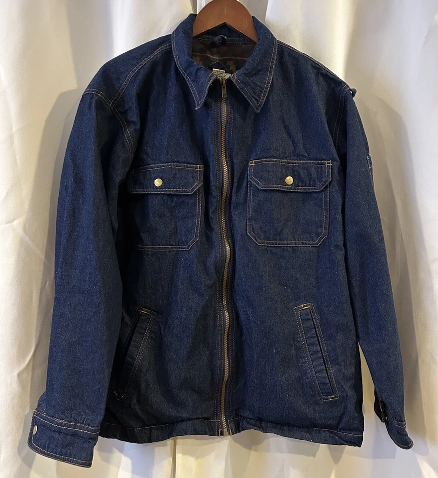 Duke Haband Denim Jacket. Aztek Blanket Lined. Full Zip Size L - Image 2 of 4