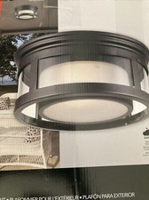 Globe Electric 44480 Brisbane 12"W Flush Mount Ceiling Fixture - Black