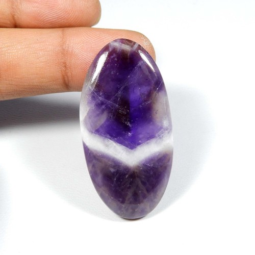 Natural Purple Amethyst Lace Agate Gemstone Cabochon Oval Shape 50 Cts #8599 - Picture 3 of 7