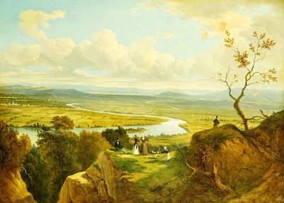 American School ''Connecticut River'' nature Yellow Artwork PAPER or CANVAS Print