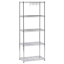 5-Tier Wire Metal Chrome Garage Storage Shelving Unit (24 In. W X 59 In. H X 14 