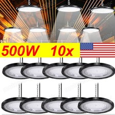 10 Pack 500W UFO LED High Bay Light Industrial Factory Warehouse Shop Commercial
