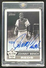 2025 Topps Heritage High Number Real One Black and White Johnny Bench Auto /25