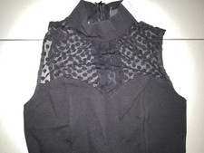 Windsor black dress Mesh LACE SHEATH KNEE LENGTH DRESS Large Polka Dots