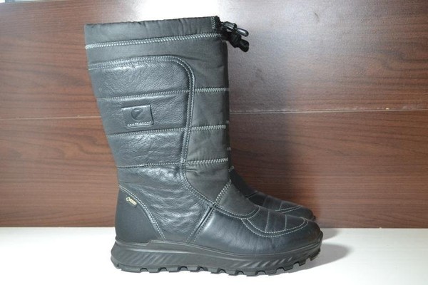 Women Ecco Boots Black Leather 37