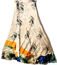 Incredible-art Vintage Silk Sari Magic Wrap Skirt Reversible Double Layer skirt,