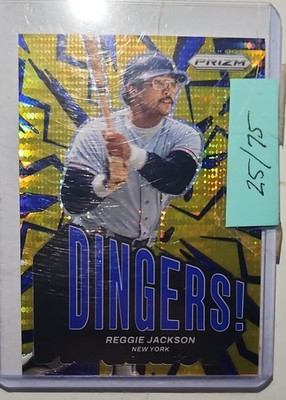 2025 Panini Prizm - Dingers! Reggie Jackson, #24 Blue Pulsar Prizm /75