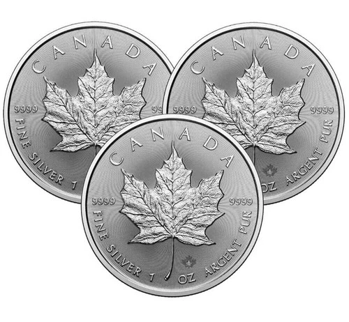 2025 Canadian 1 oz Silver Maple Leaf Coins Uncirculated (Lot of 3)