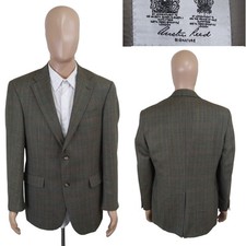 Austin Reed Signature Two Button Glen Plaid Check Green Wool Sport Coat 40R