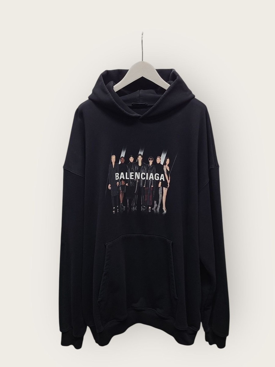 【新品未使用】BALENCIAGA Archives Logos Hoodie BALENCIAGA Archives Logos Hoodie Medium Fit in Black