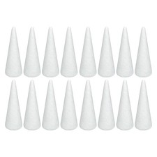 16 Pack Craft Foam Tree Cones for DIY Arts and Crafts 2.76 x 7.2in , White P...