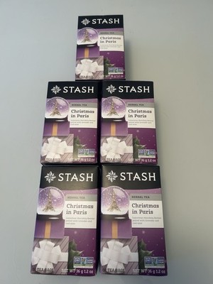 5x - Stash Tea Christmas in Paris Herbal Tea, 18 Bag NEW Chocolate Lavender mint