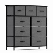 ZUNMOS Fabric Dresser for Bedroom 9 Drawer, Grey