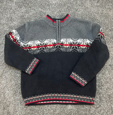 Hanna Andersson Boys Fair Isle Nordic Cotton Black Knit Sweater Size 100 US 5