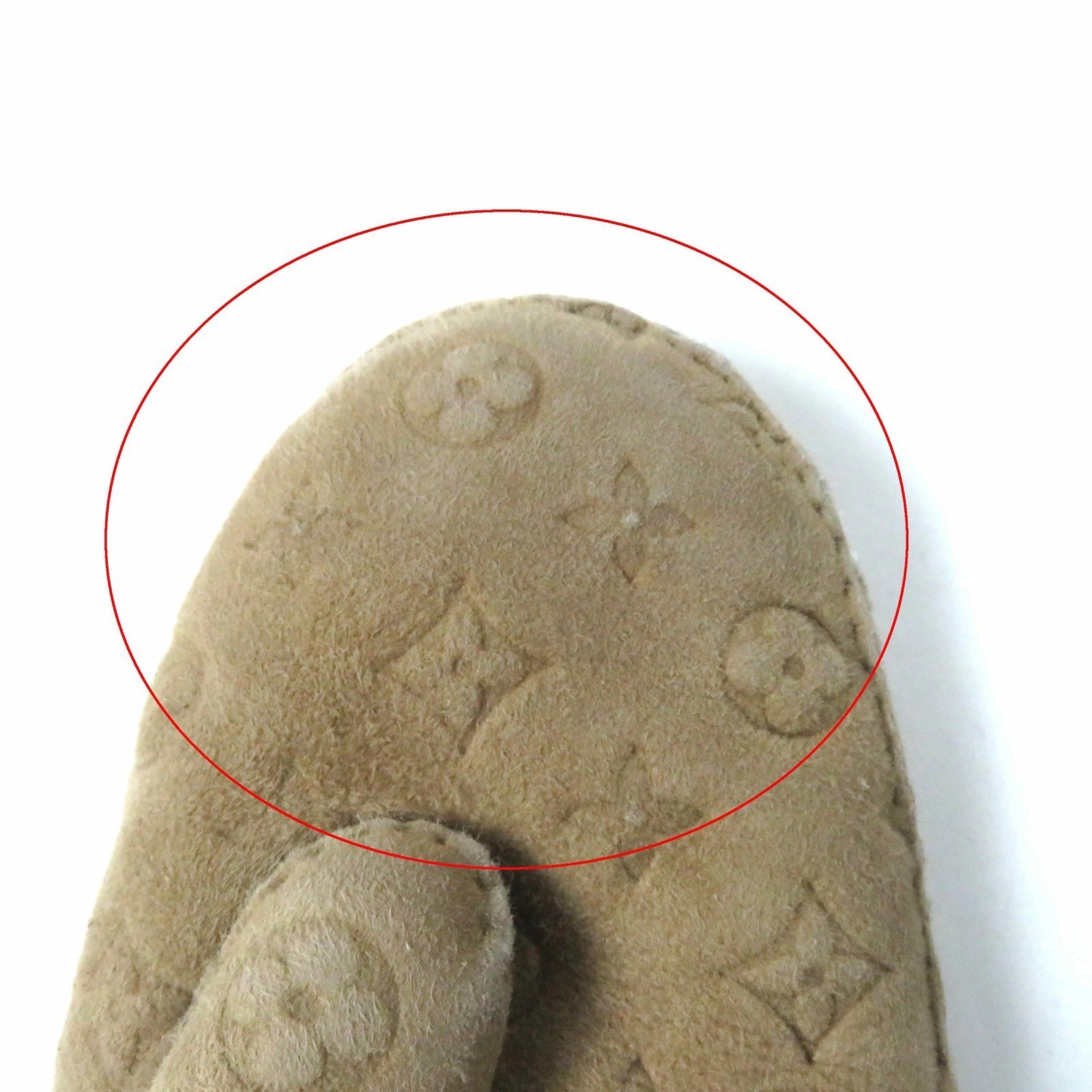 Authentic Louis Vuitton Beige Sheepskin Mittens Gloves M76453 image 7