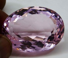 84.60cts. Natural Oval Cut Certified Brazilian Pink Kunzite Loose Gemstone