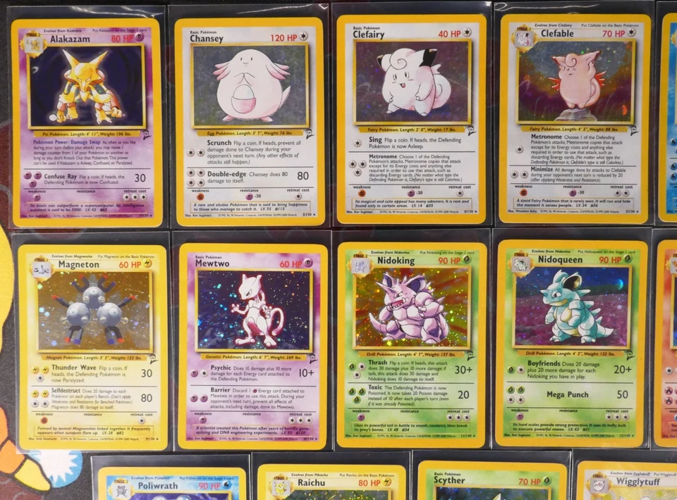 MP/HP (BASE-2/II) NEAR-COMPLETE Pokemon 17/20 HOLO-RARE Card Set 130 WOTC#1 - Image 2 of 4