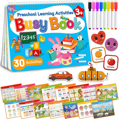 Busy Book for Toddlers Preschool Learning Activities Ages 3-5 Travel Toy