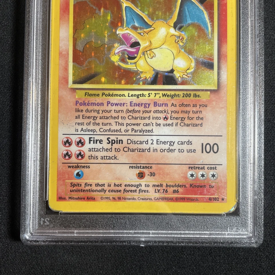 1999 Pokemon Charizard 4/102 Holo Base Set Unlimited PSA 3 Very Good - Image 4 of 4