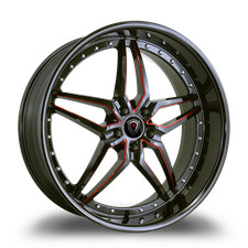 Marquee Wheels M5331 20x9 5x120 25 Black -red Wheel Rim Fits Camaro Lc500