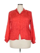Laura Mae Women Red Long Sleeve Blouse 18 Plus