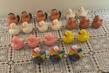 Lot of 21 Assorted Rubber Ducks Jeep Lovers Farm Animals Horse Cow Pig Farmer