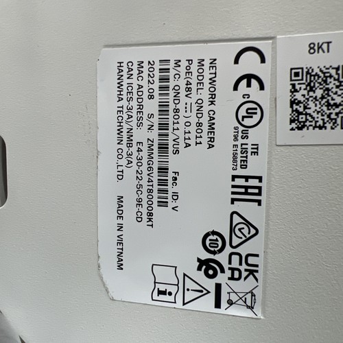 New Samsung Hanwha TechWin Wisenet QND-8011 5MP PoE Network IP Dome Camera - Picture 4 of 4