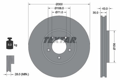 2 x Bremsscheibe TEXTAR 92099003 für Jaguar S-Type