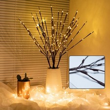 4x LED Twig Lights Prelit Branches Light Up Willow Tree Bedroom Home Party Decor