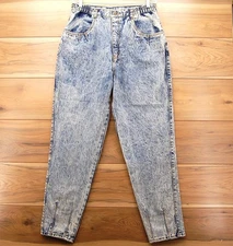 Vintage PS Gitano Jeans Womens 18 Regular Blue Acid Wash High Rise Tapered 90s