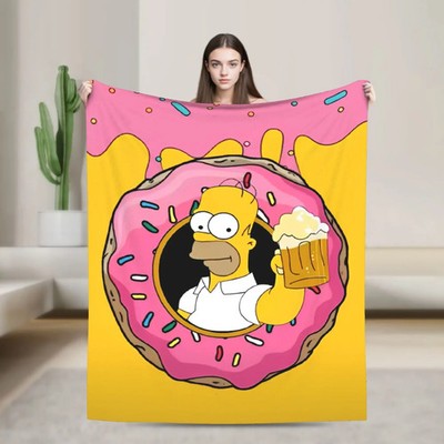 Dekorative Flanell-Decke mit Simpsons Cartoon Muster warm kuschelig