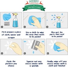 82 Pcs Christmas Snowflake Window Cling - Santa, Reindeer Decals for Glass Decor