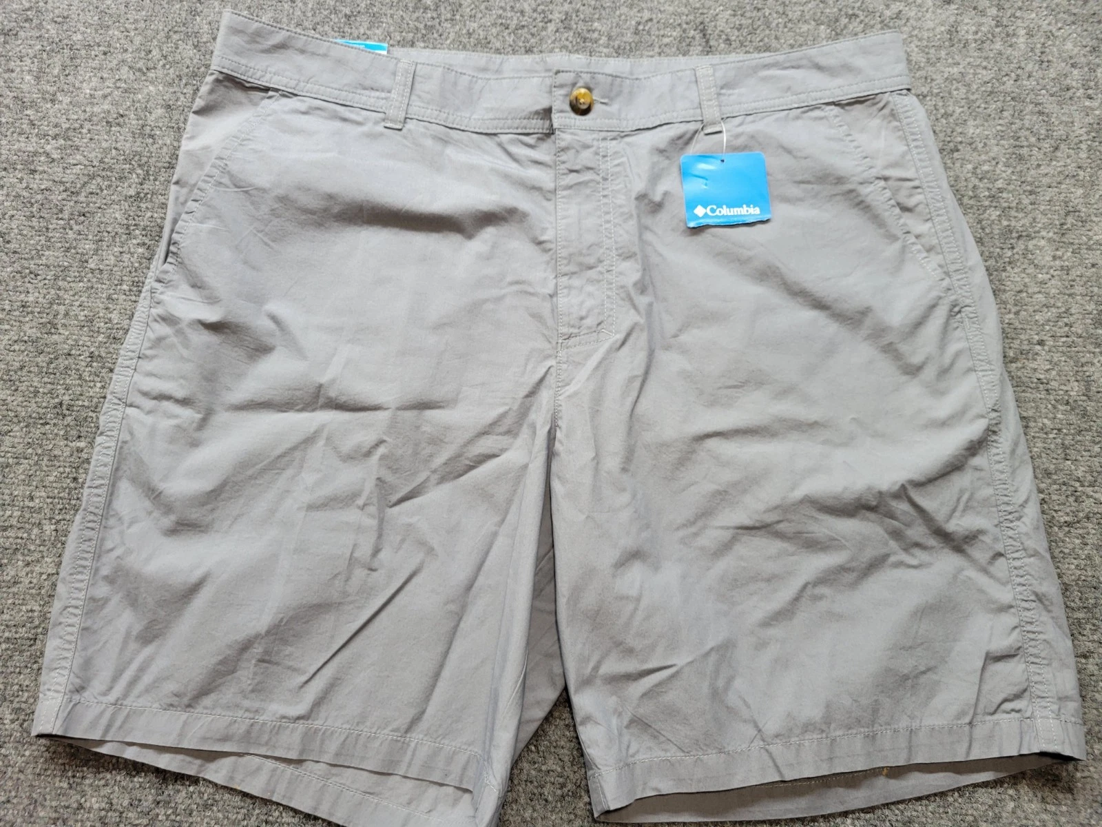 Columbia Shorts Mens Size 38 Inseam 8" Gray Chino Pockets NEW with Tags