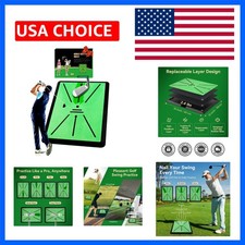 Golf Hitting Mat 16"x12" Swing Practice Mat  Golf Turf Mat, Swing Path Feedb...