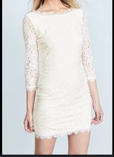 Diane Von Furstenberg Zarita Dress Ivory Size 4 Lace Party Cocktail Wedding