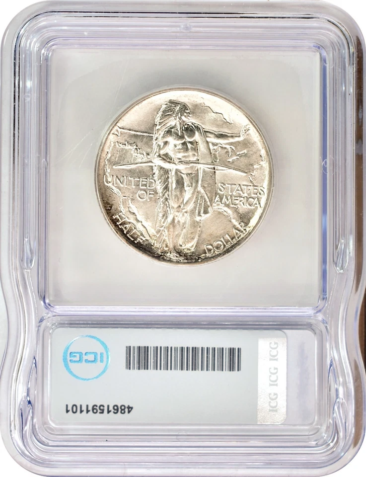 1936 Oregon Trail Half Dollar 50C ICG MS66 Gem Uncirculated, Backwards - Image 2 of 3