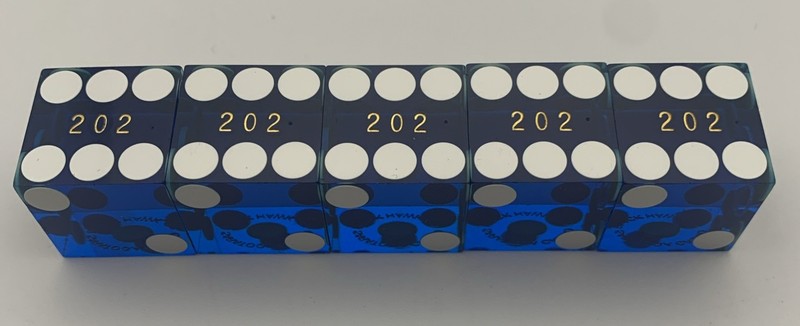 Saratoga Casino Black Hawk, CO Stick of 5 Dice Table Played #202 Paulson Dice